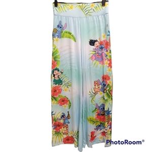 NWT Disney Lilo and Stitch Print Flare/Bell Bottom Pant Sz L **Last One**